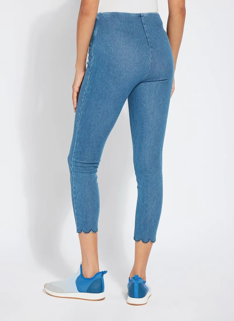 Lyssé Scallop Ankle Jeans – Cropped Jeans for Women and Stretch Jeans with Single Layer Scallop Edging