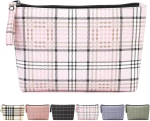 MAANGE Small Makeup Bag for Purse Cosmetic Bags for Women Pu Leather Makeup Pouch Travel Makeup Bag with Handle Make Up Bag for Travelling(Pink)