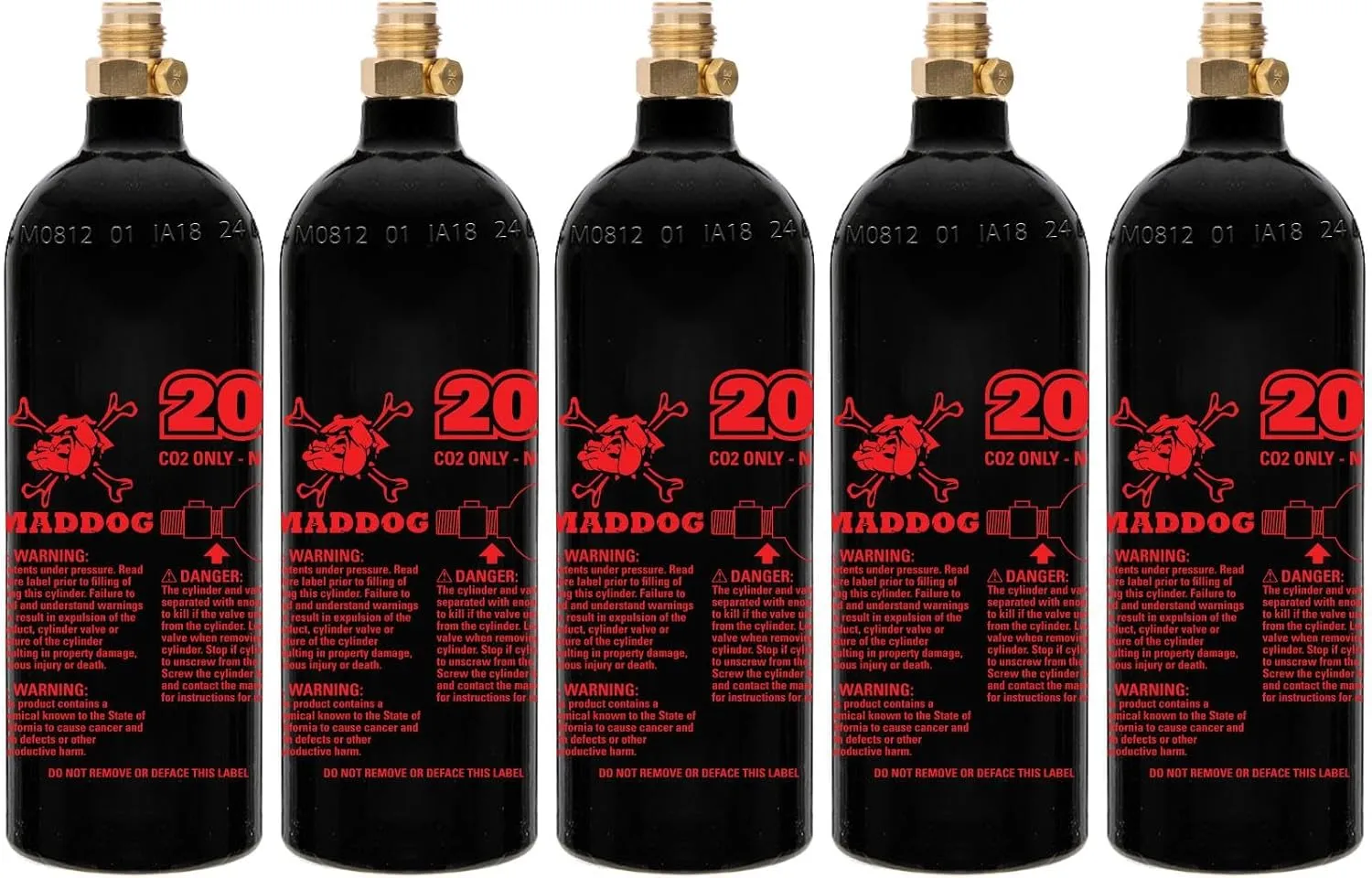 Maddog 20 Oz Refillable Aluminum CO2 Paintball Tank - Ships Empty