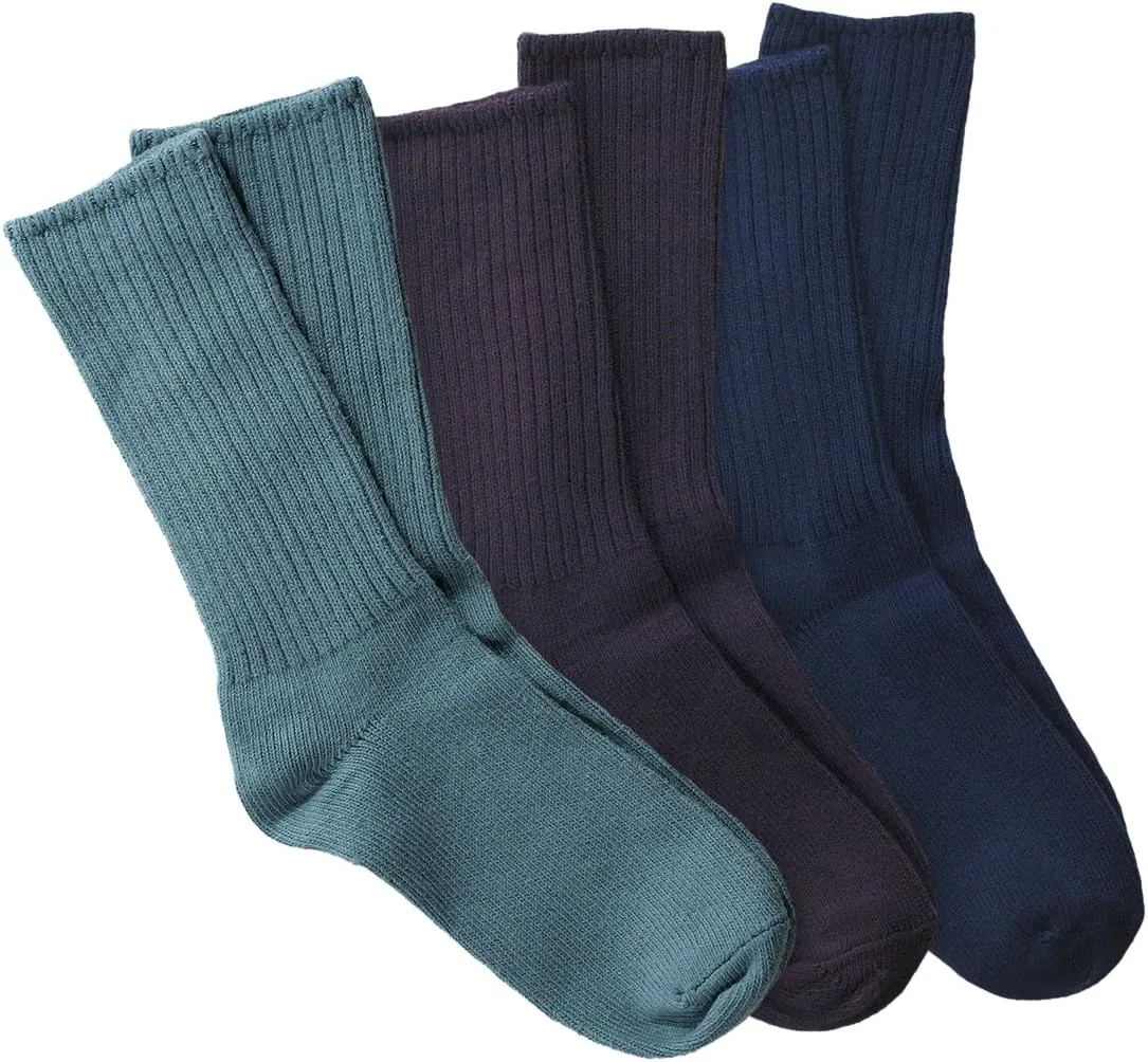 Maggie's Organic Natural Cotton Tri-pack Cushion Crew Socks