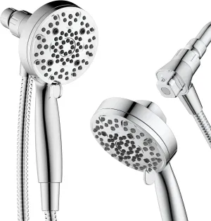 Magnetic Shower Head with Handheld, High Pressure - 6 Spray Modes Handheld Shower Head, Eco-Friendly Magnetic Docking System, 70" Stainless Steel Hose, Tool Free Installation, Chrome