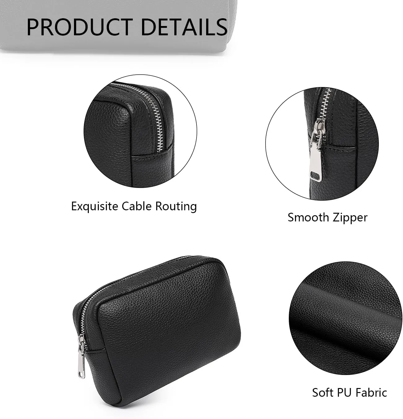 Makeup Bag Large Capacity Women's Classic Black Wash Bag Adjustable Partition Wash Bag Brush and Cosmetic Carrying Bag