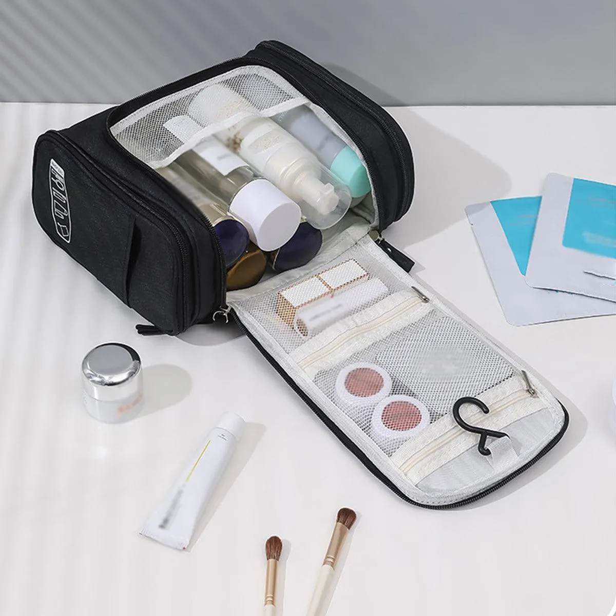 Makeup Bag Travel Cosmetic Toiletry Case Hanging Storage Large Bag Organizer Au