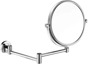 Makeup Mirrors Wall Mounted, 8 Inch Vanity Mirrors for Bathroom, Chrome Round Brass Extendable Mirrors(5X)