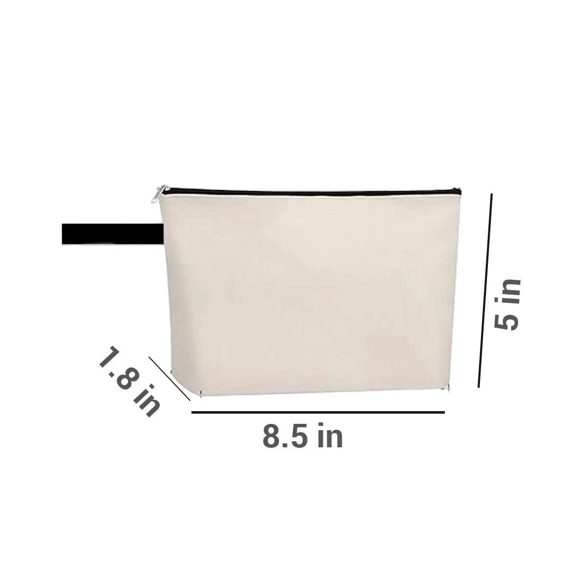 Makeup, Pouch & Bags Flat Bottom Toiletry Trackable Craft DIY Multi-Purpose – with Hassle-free Zipper 3-Pack Cotton Canvas