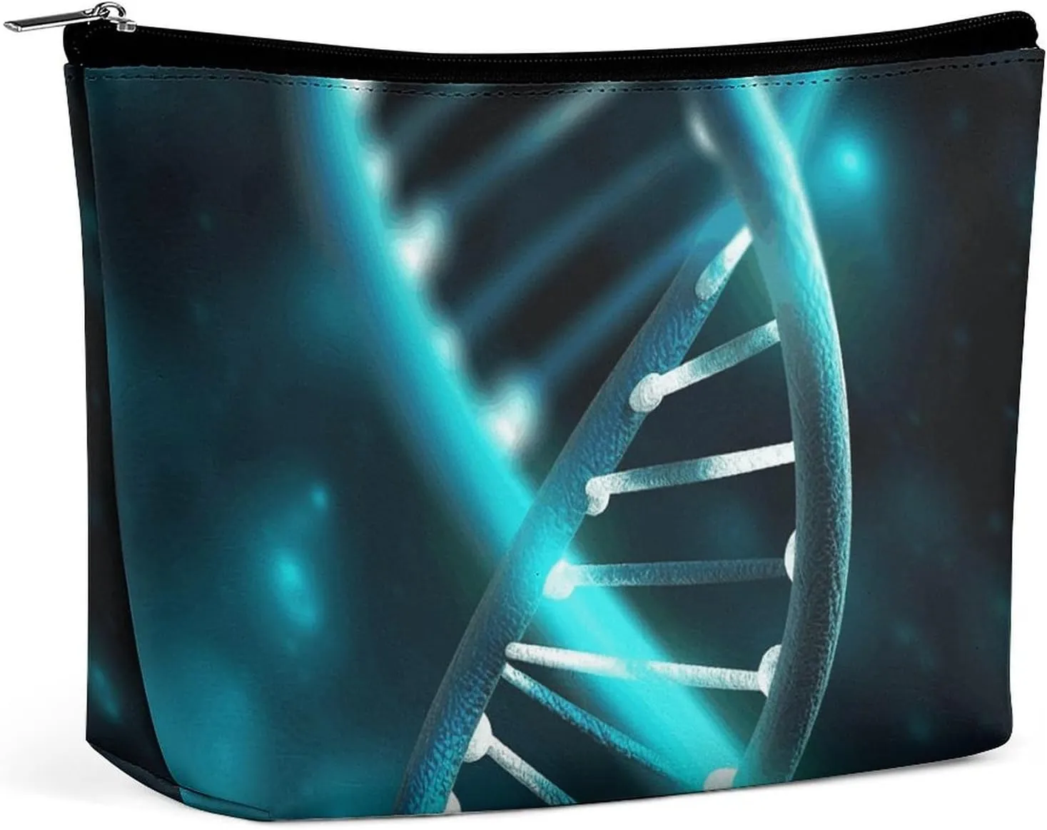 Makeup Pouch, Science Gene Strand Print Portable Cosmetic Bag Travel Makeup Bag Cosmetic Organizer Zippered Cosmetic Bag Makeup Tote