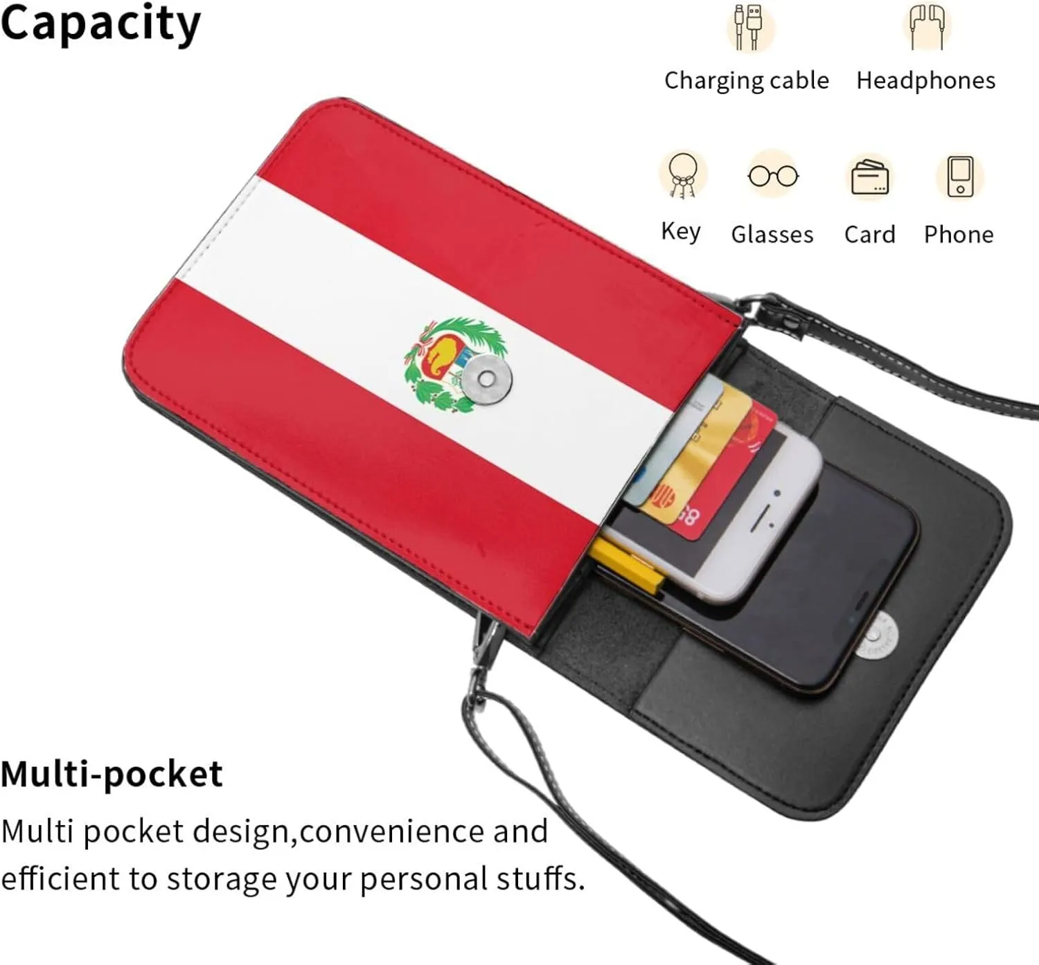 Malaysia Malaysian Flag Small Crossbody Purse Cell Phone Bag for Women