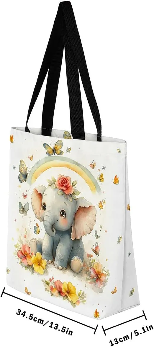 Mallard Duck Hunting Reversible Tote Bag,Kawaii Pet Wild Animal Foldable Shopping Bag,Romantic Bowknot Shoulder Bag