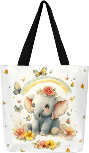Mallard Duck Hunting Reversible Tote Bag,Kawaii Pet Wild Animal Foldable Shopping Bag,Romantic Bowknot Shoulder Bag