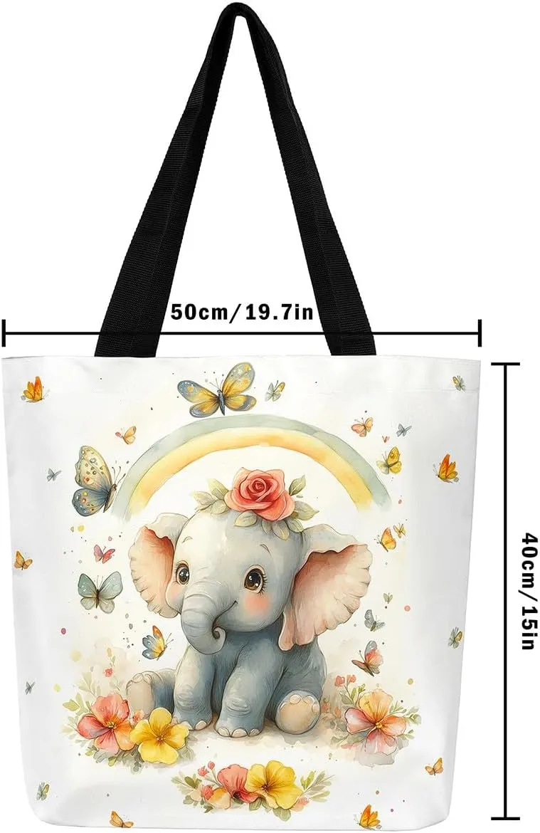 Mallard Duck Hunting Reversible Tote Bag,Kawaii Pet Wild Animal Foldable Shopping Bag,Romantic Bowknot Shoulder Bag