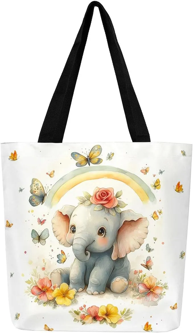 Mallard Duck Hunting Reversible Tote Bag,Kawaii Pet Wild Animal Foldable Shopping Bag,Romantic Bowknot Shoulder Bag