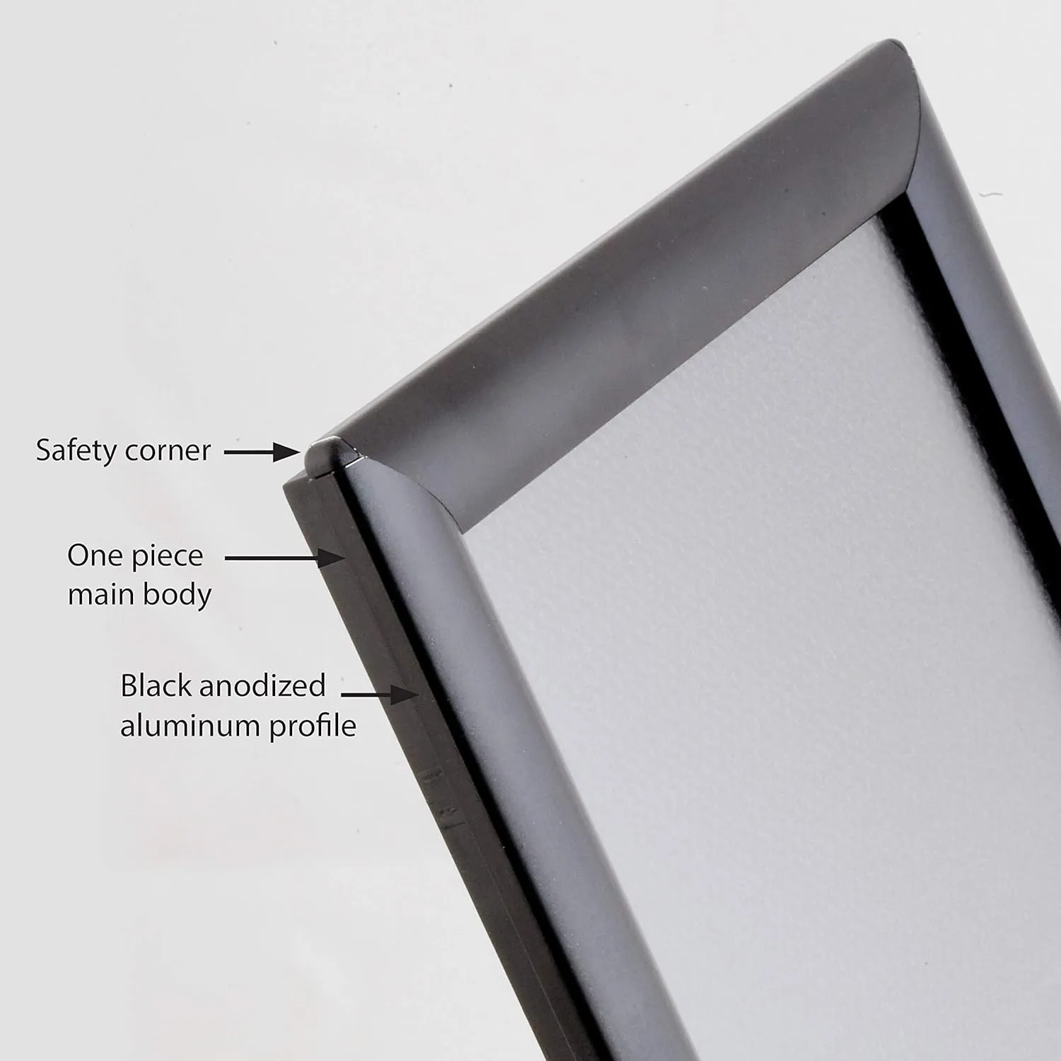 M&T Displays Opti Snap Poster Frame 11x17 Inch Black 1" Aluminum Profile Front Loading Wall Mounting Photo Picture Document Certificate Sign Holder Mitered Corner Anti Glare Cover (20 pack)