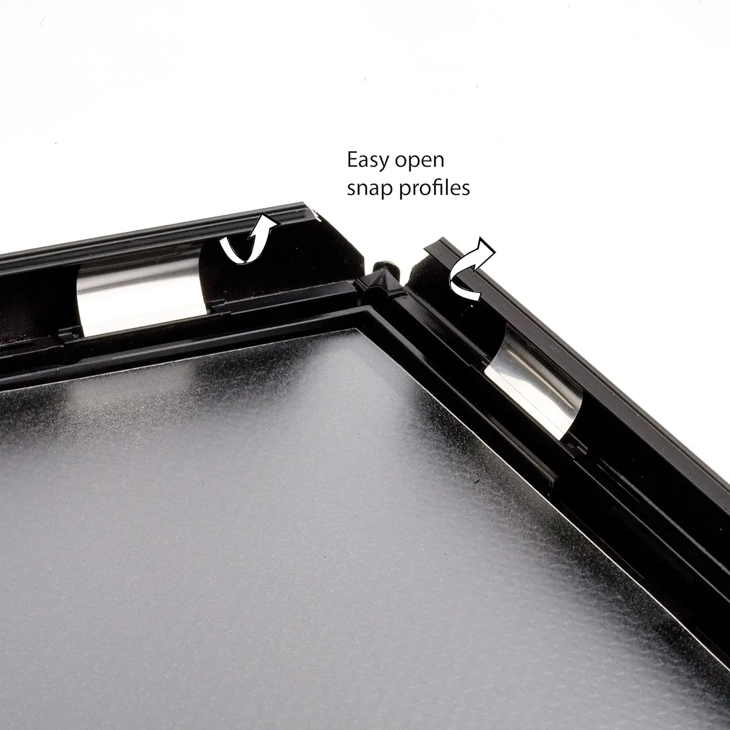 M&T Displays Opti Snap Poster Frame 11x17 Inch Black 1" Aluminum Profile Front Loading Wall Mounting Photo Picture Document Certificate Sign Holder Mitered Corner Anti Glare Cover (20 pack)