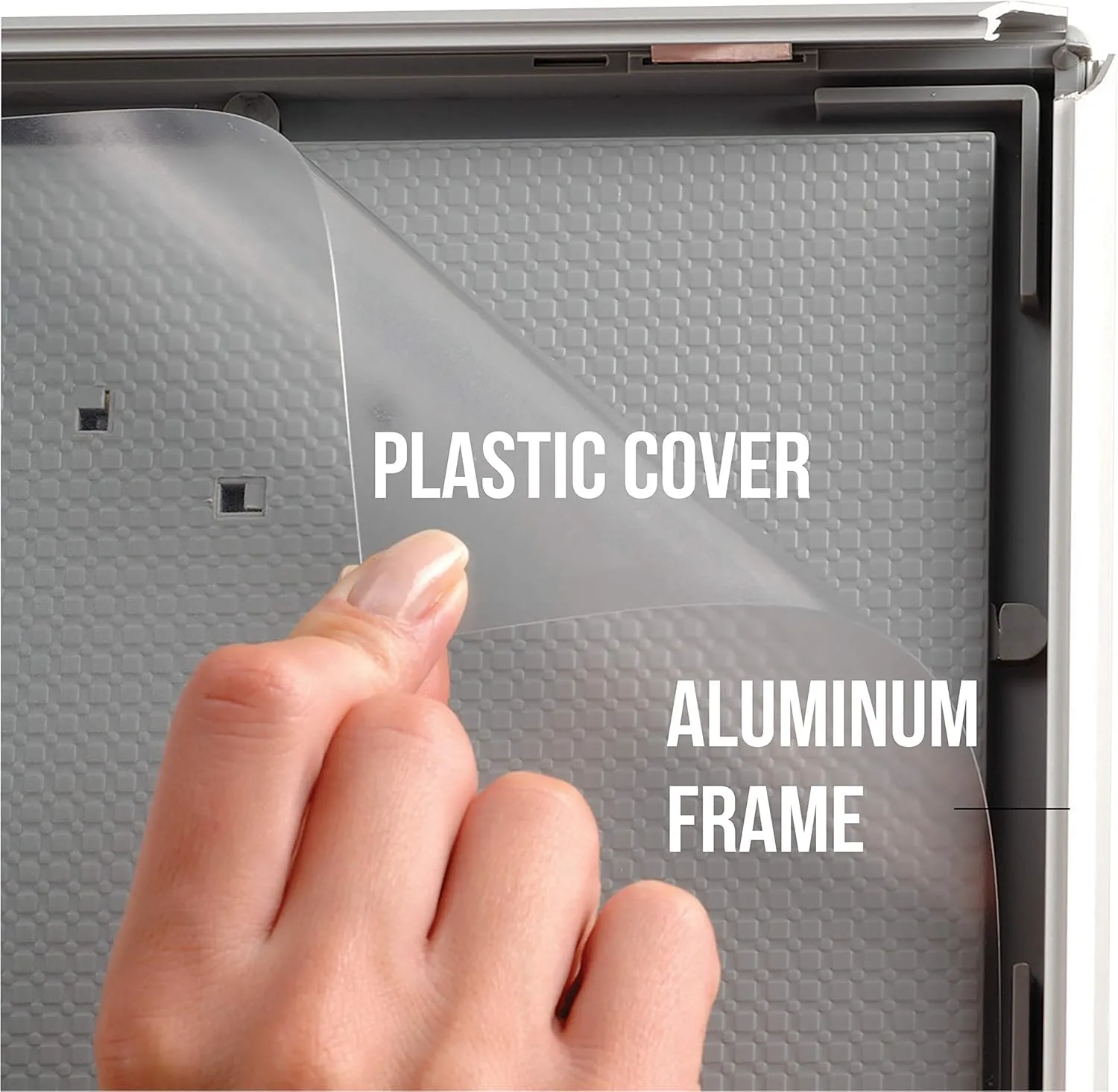 M&T Displays Opti Snap Poster Frame 8x10 Inch Silver 0.55" Aluminum Profile Front Loading Wall Mounting Photo Picture Document Certificate Sign Holder Mitered Corner Anti Glare Cover (10 pack)