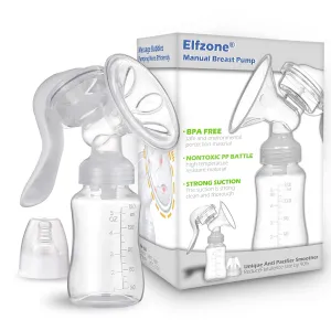 Manual Breast Pump, Adjustable Suction Silicone Hand Pump Breastfeeding, Small Portable Manual Breast Milk Catcher Baby Feeding Pumps & Accessories, White, Mother’s Day Gifts
