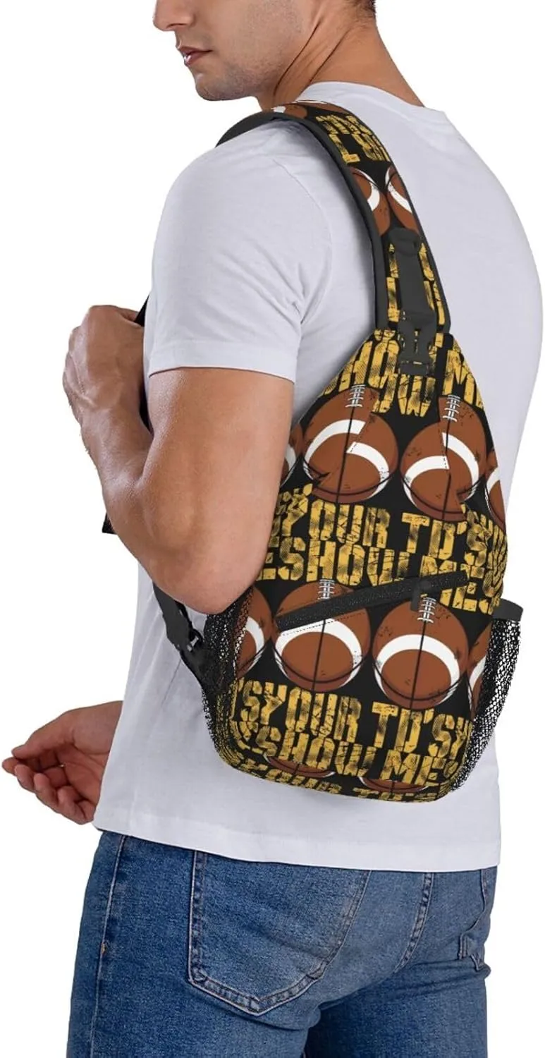 Mardi Gras American Flag Carnival Celebration Sling Bag Crossbody Bag Casual Chest Bags Travel Shoulder Backpack