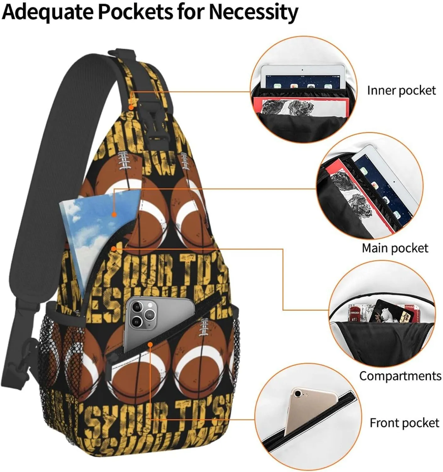 Mardi Gras American Flag Carnival Celebration Sling Bag Crossbody Bag Casual Chest Bags Travel Shoulder Backpack