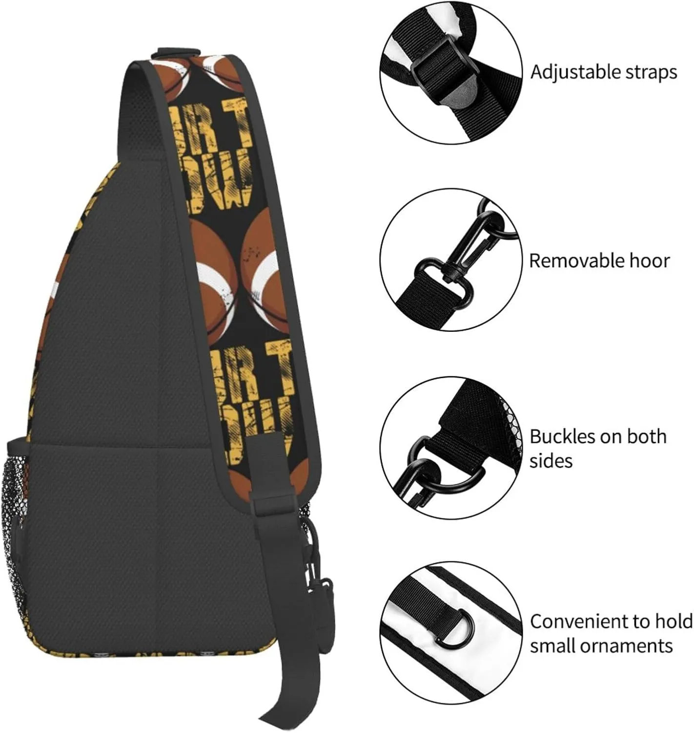 Mardi Gras American Flag Carnival Celebration Sling Bag Crossbody Bag Casual Chest Bags Travel Shoulder Backpack