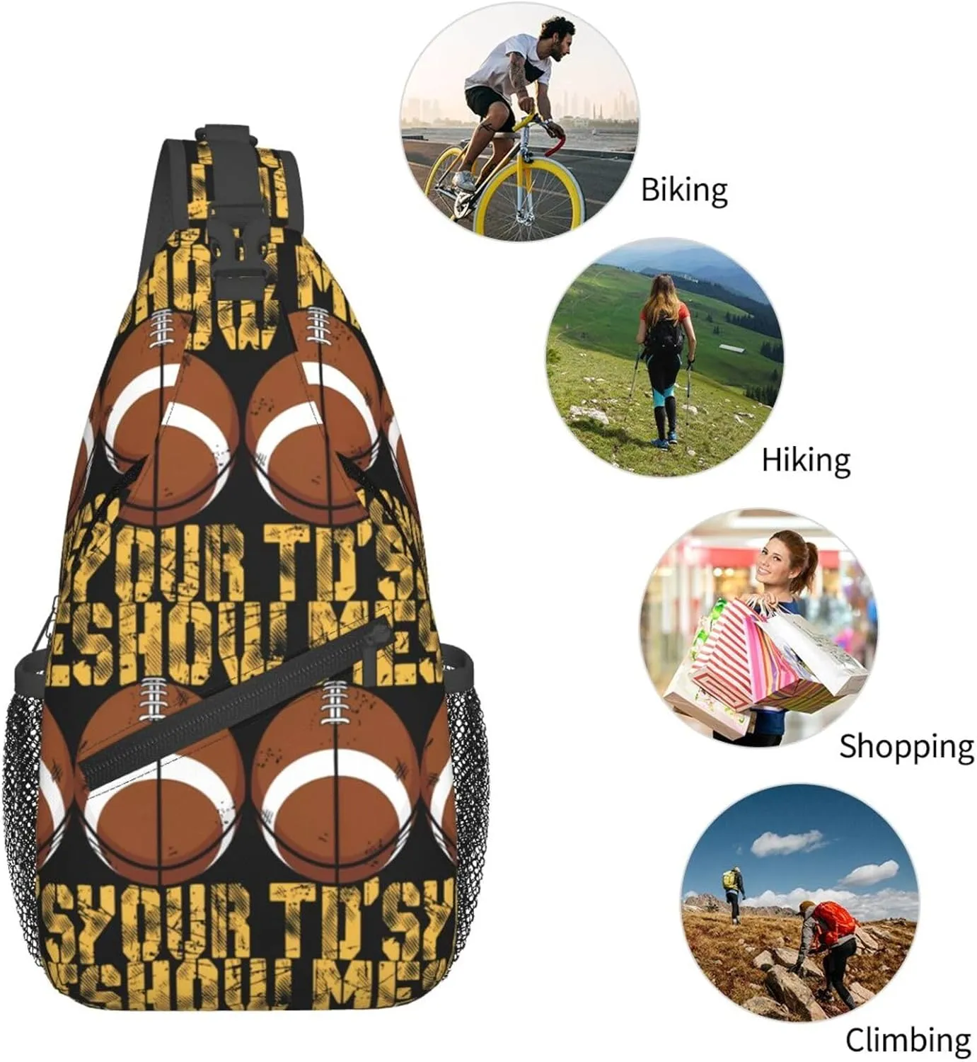 Mardi Gras American Flag Carnival Celebration Sling Bag Crossbody Bag Casual Chest Bags Travel Shoulder Backpack