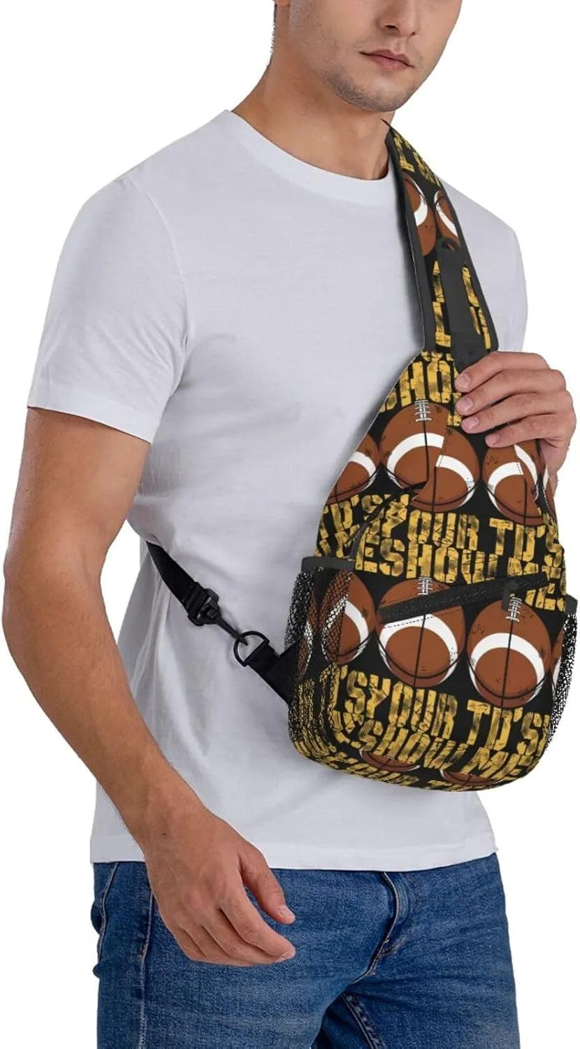 Mardi Gras American Flag Carnival Celebration Sling Bag Crossbody Bag Casual Chest Bags Travel Shoulder Backpack