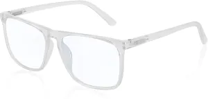 MARE AZZURO Clear Frame Reading Glasses 1.5 Men Oversized Square Readers for Large Head 100 125 150 175 200 225 250 275 300 350 400 500 600 (Transparent, 1.50)