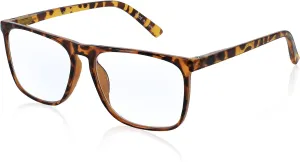 MARE AZZURO Men's Oversized Reading Glasses 1.0 Big Square Readers for Large Head 1.00 1.25 1.50 1.75 2.00 2.25 2.50 2.75 3.00 3.50 4.00 5.00 6.00 (Tortoise, 100)