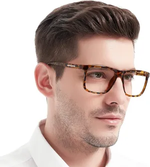 MARE AZZURO Oversized Square Reading Glasses 1.0 Men Large Readers Big Face 1.00 1.25 1.50 1.75 2.00 2.25 2.50 2.75 3.00 3.50 4.00 5.00 6.00 (Tortoise, 100)