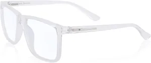 MARE AZZURO Oversized Square Reading Glasses Men Large Readers Big Face 1.00 1.25 1.50 1.75 2.00 2.25 2.50 2.75 3.00 3.50 4.00 5.00 6.00 (Transparent, 1.0)