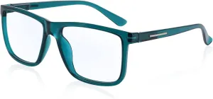 MARE AZZURO Oversized Square Reading Glasses Men Large Readers Big Face 100 125 150 175 200 225 250 275 300 350 400 500 600 (Turquoise, 1.0)
