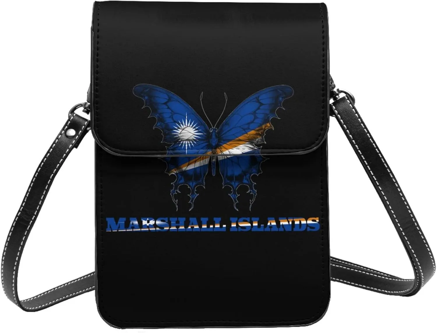 Marshall Islands Rosal Islanders Butterflies Flag Small Crossbody Bag Is A Shoulder Bag Designed For Women And Girls Cell Phone Crossbody Wallet Purses With Card Slots Adjustable Strap