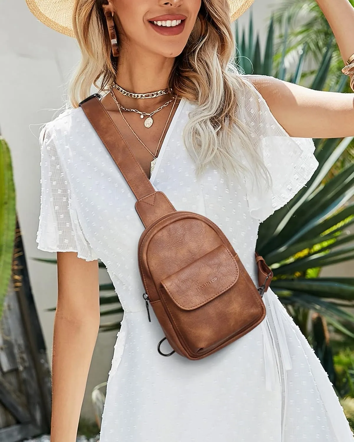 MASINTOR Small Sling Bag for Women Fashion Fanny Pack Crossbody Bags for Women Sling Backpack for Travel