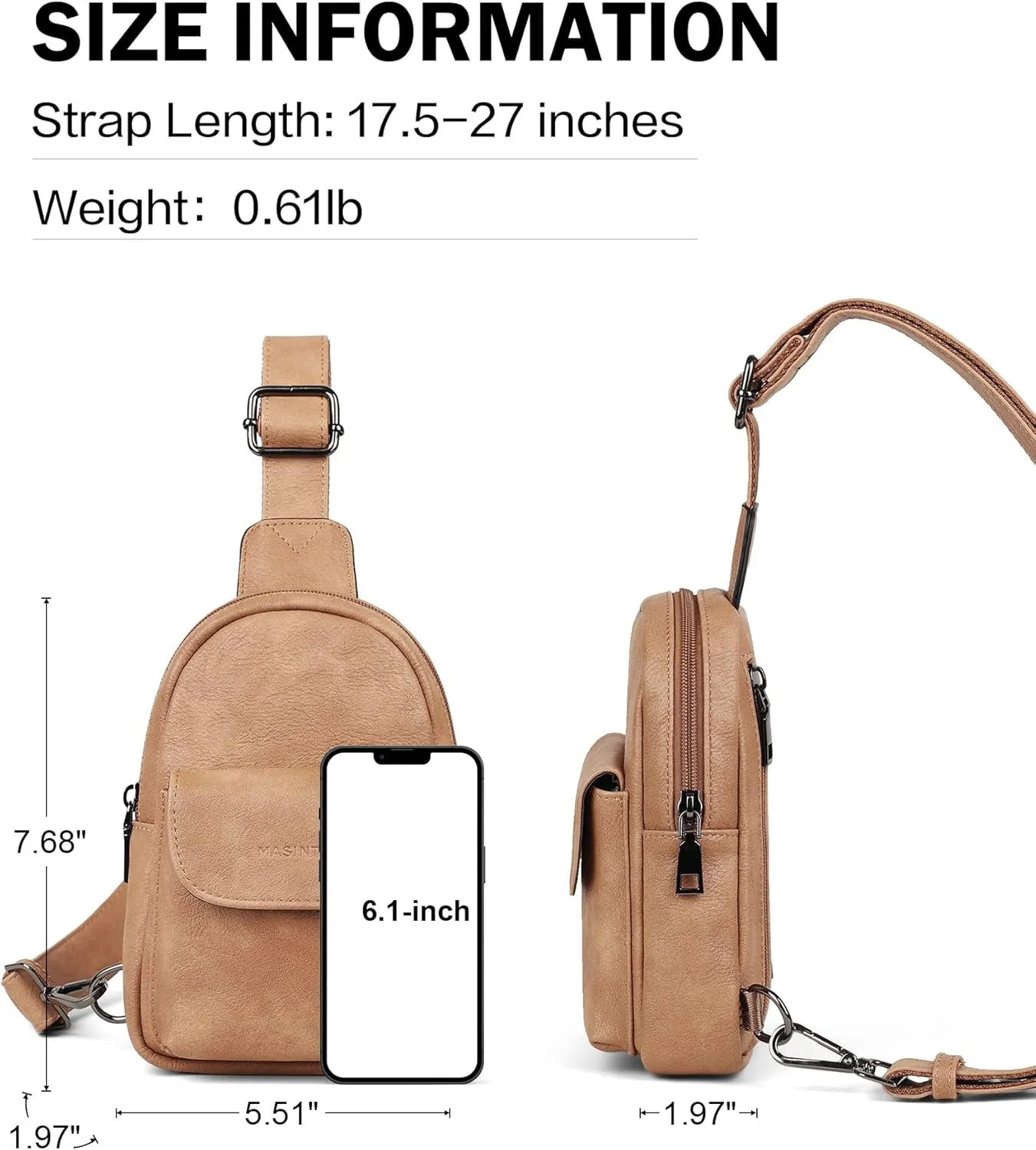 MASINTOR Small Sling Bag for Women Fashion Fanny Pack Crossbody Bags for Women Sling Backpack for Travel