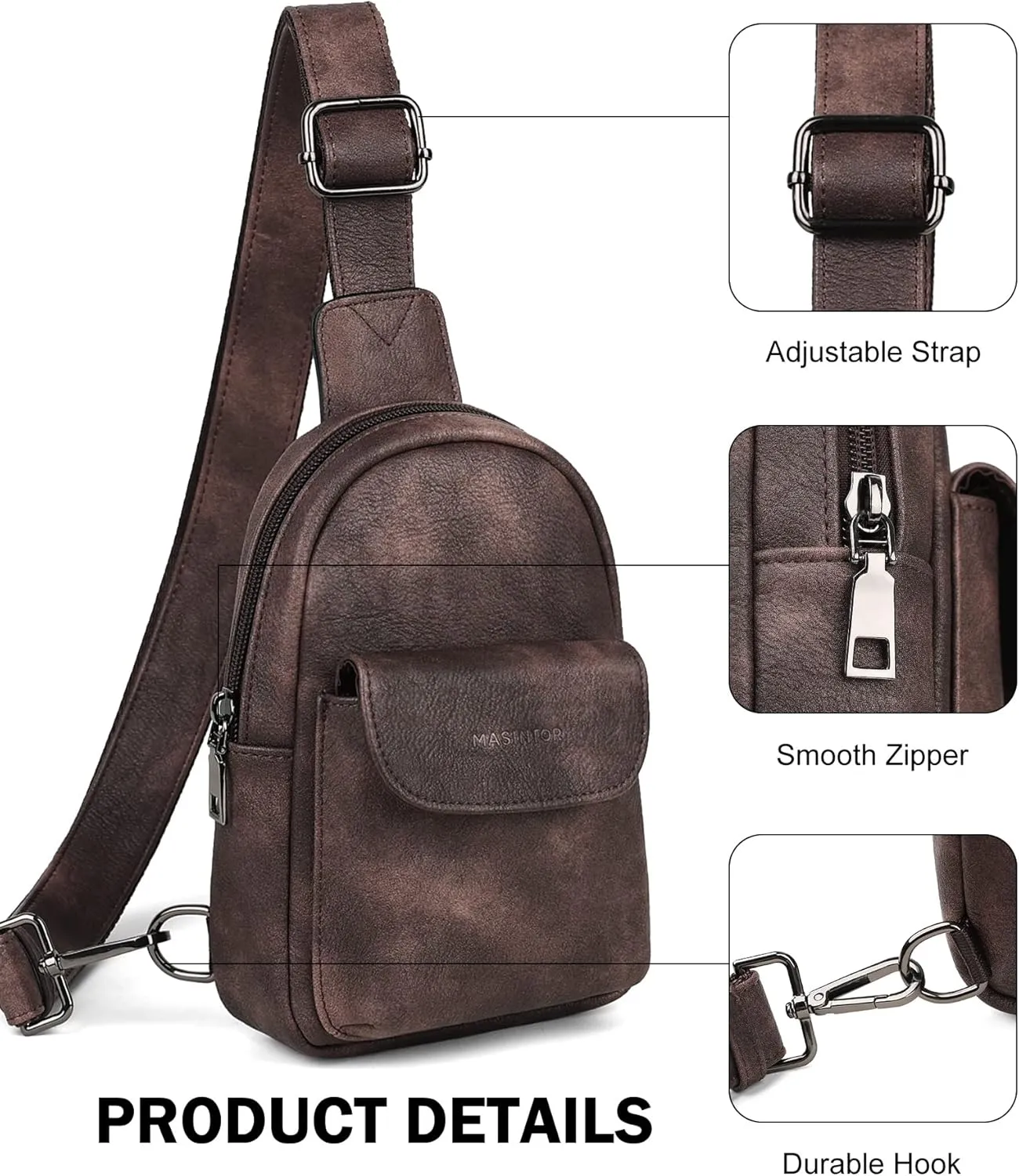 MASINTOR Small Sling Bag for Women Fashion Fanny Pack Crossbody Bags for Women Sling Backpack for Travel
