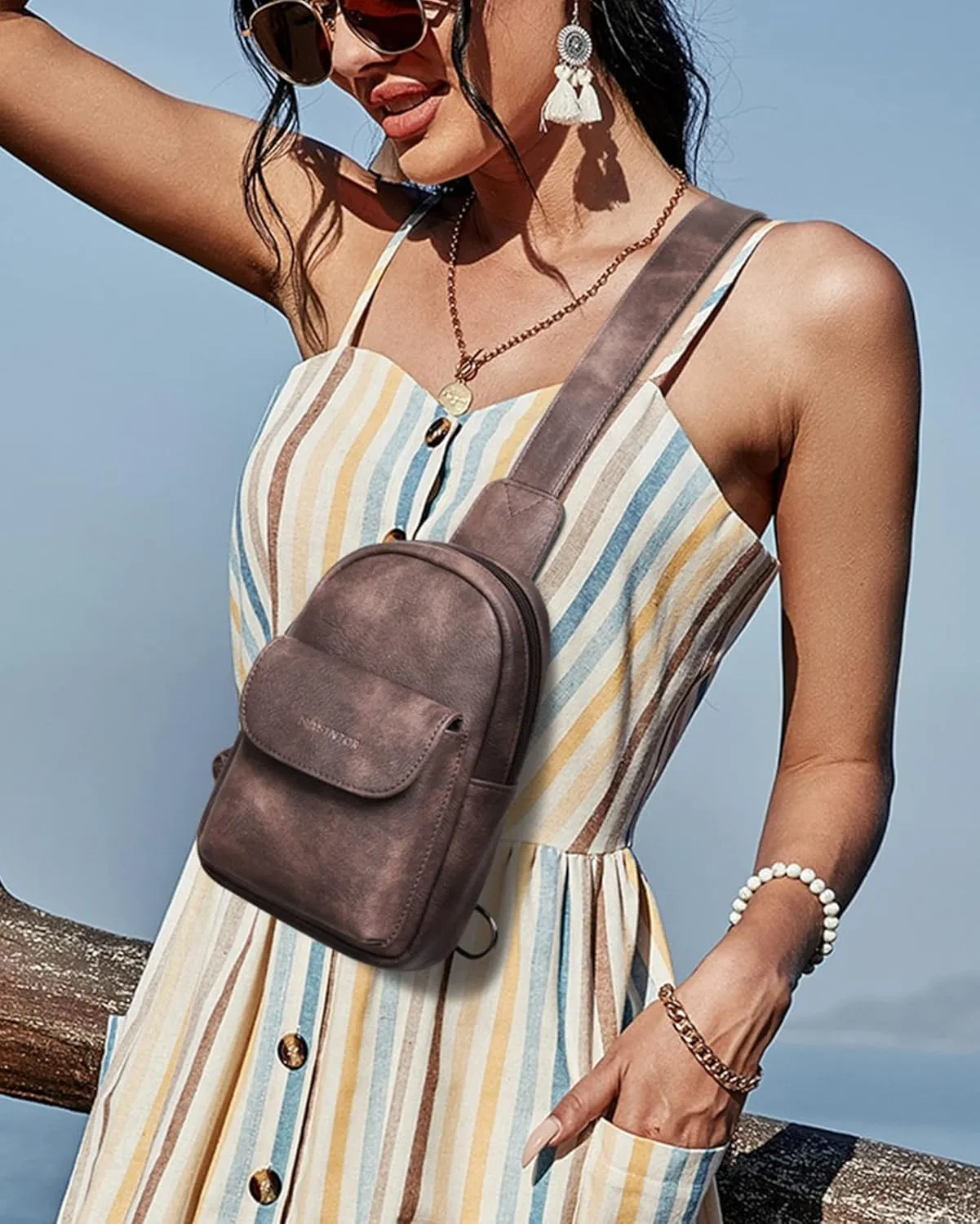 MASINTOR Small Sling Bag for Women Fashion Fanny Pack Crossbody Bags for Women Sling Backpack for Travel