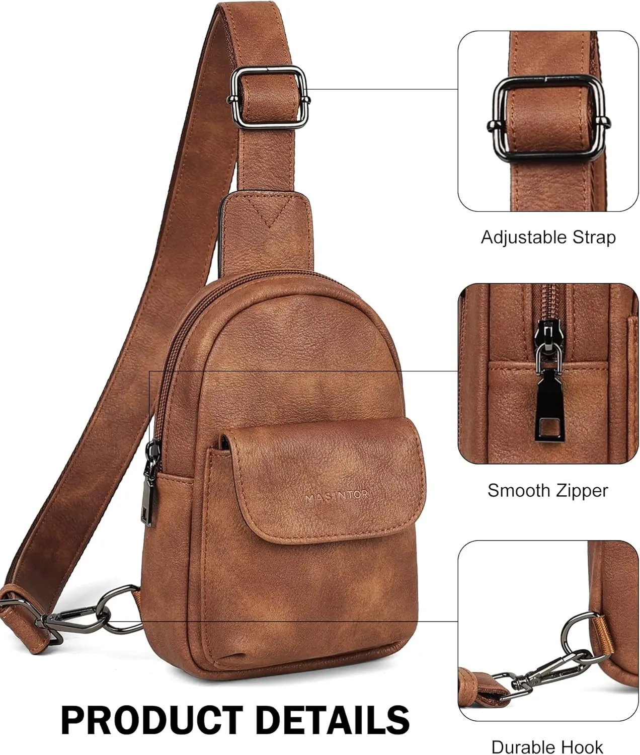 MASINTOR Small Sling Bag for Women Fashion Fanny Pack Crossbody Bags for Women Sling Backpack for Travel