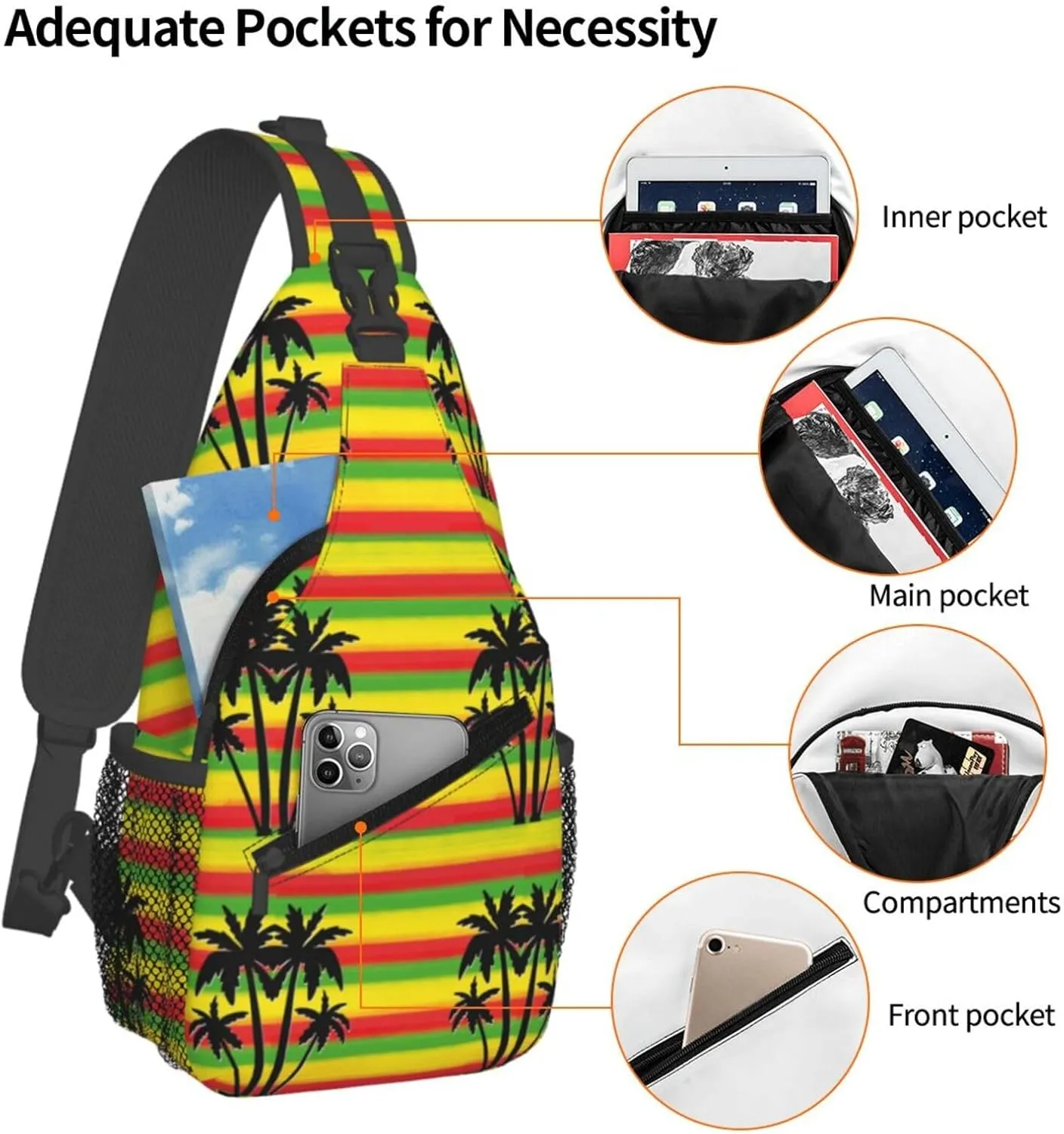 Math Mathematics Sling Bag Adjustable Crossbody Bag Casual Chest Bags Travel Shoulder Backpack For Women Men