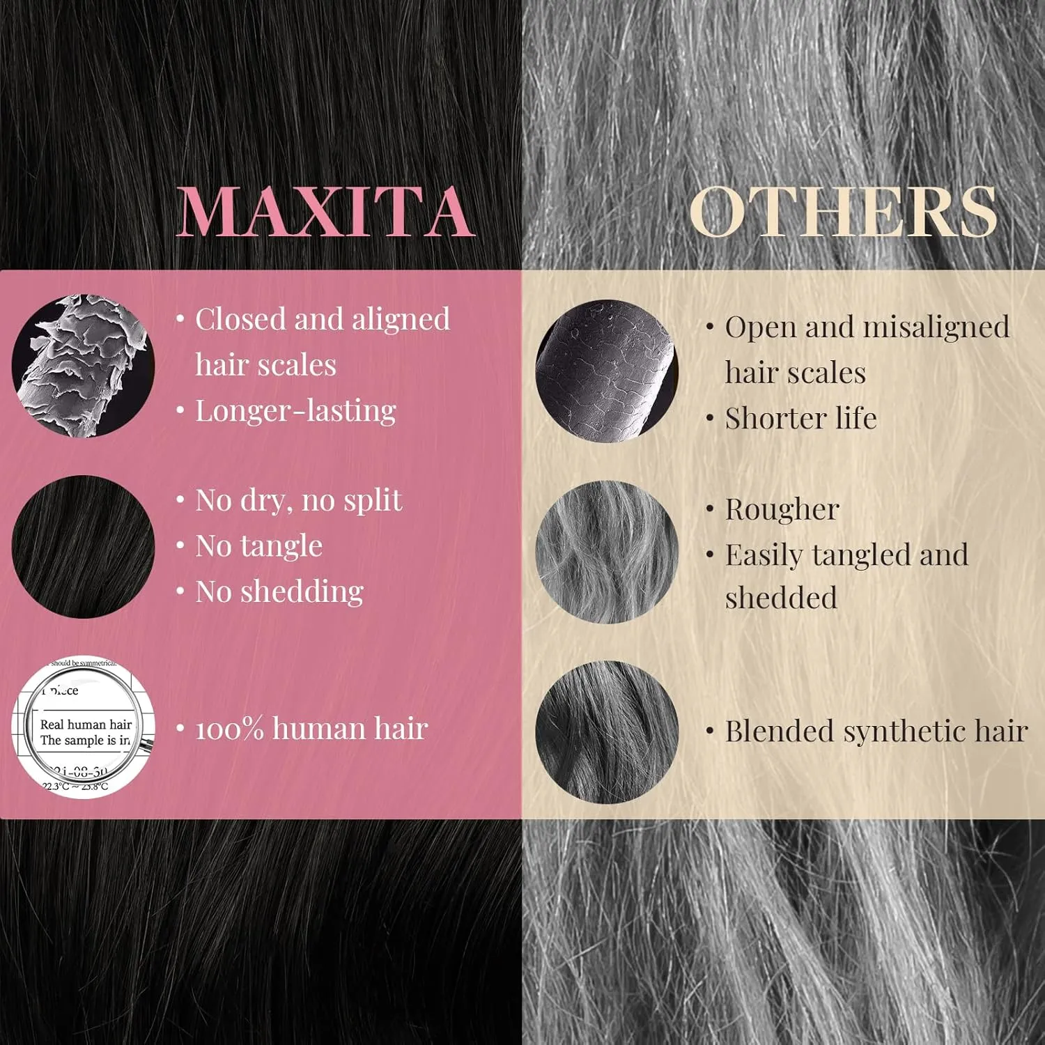 MAXITA Real Human Hair Clip ins, 12 Inch Natural Black 80g 7pcs, Remy Straight Hair Extensions