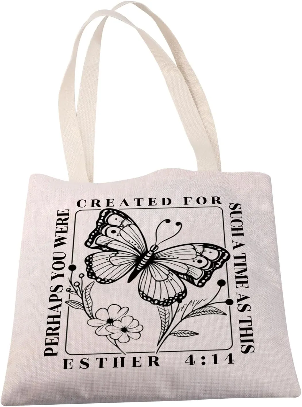 MBMSO Bible Verse Tote Bag Christian Scripture Gifts Perhaps You Were Made for Such Time as This Esther 4:14 Faith Based Gift