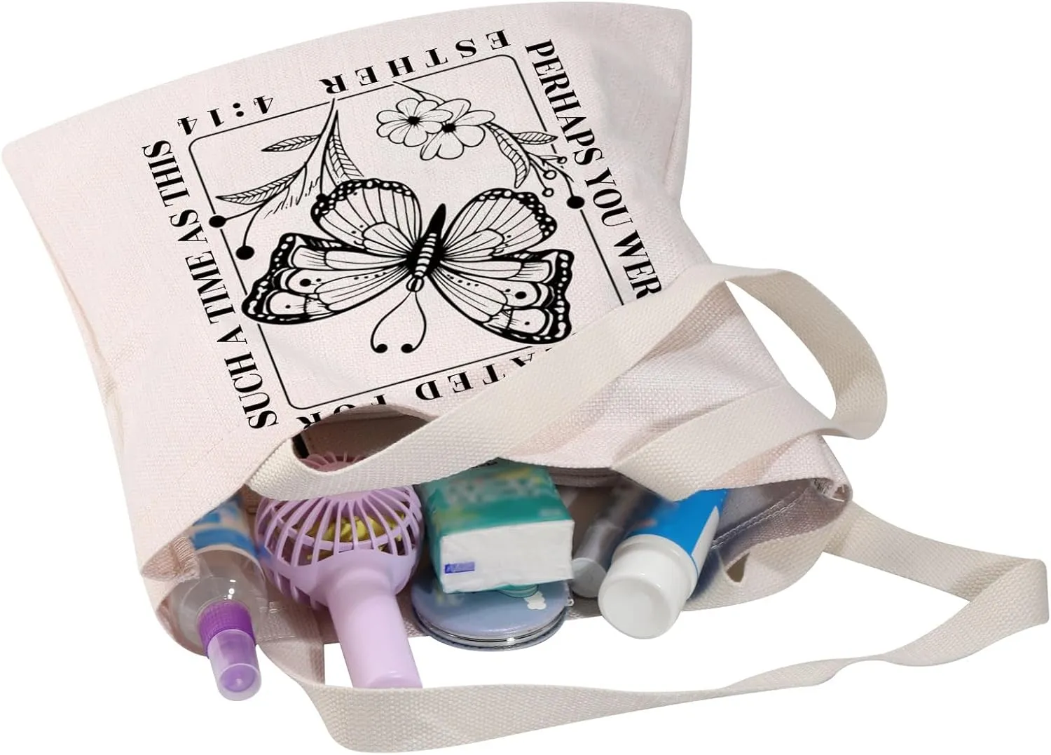 MBMSO Bible Verse Tote Bag Christian Scripture Gifts Perhaps You Were Made for Such Time as This Esther 4:14 Faith Based Gift