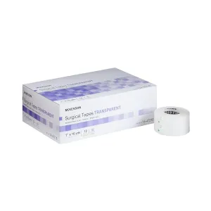 McKesson Surgical Tape, Non-Sterile, Air Permeable Plastic, 1 in x 10 yd, 12 Rolls, 12 Packs, 144 Total