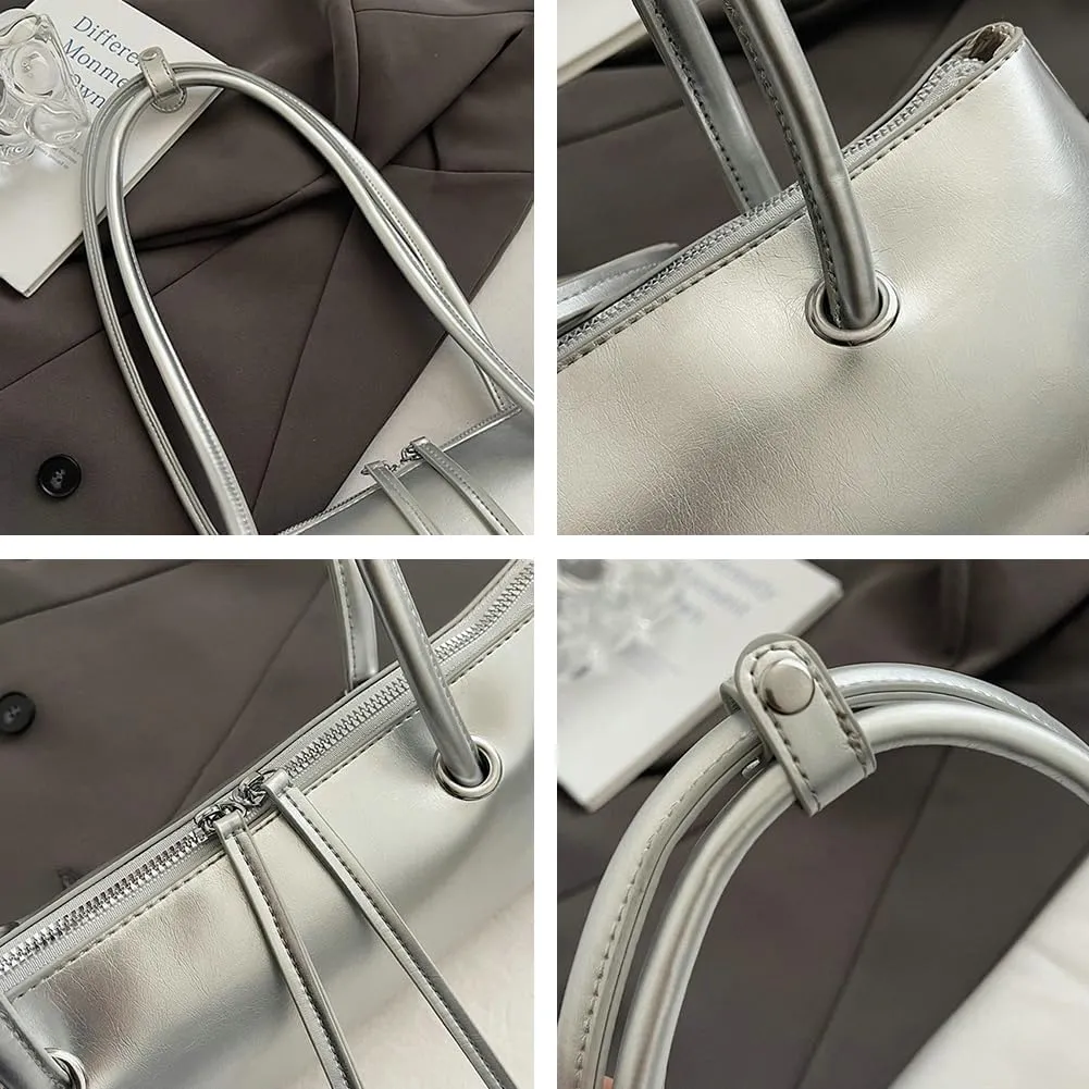 Medium Clutch Shoulder Bag for Women Vintage Bags Trendy Women's Tote Handbag Purse with zipper Closure