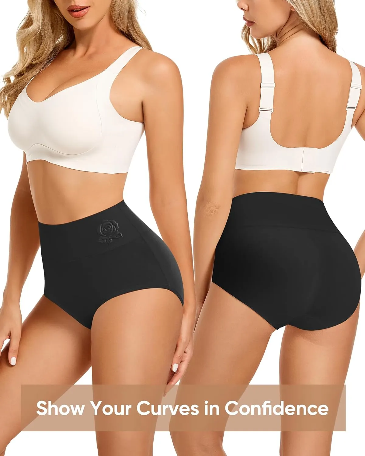 MEIYATING Women's Cotton Underwear High Waisted Tummy Control Panties Postpartum Stretch Full Coverage Ladies 4 Packs