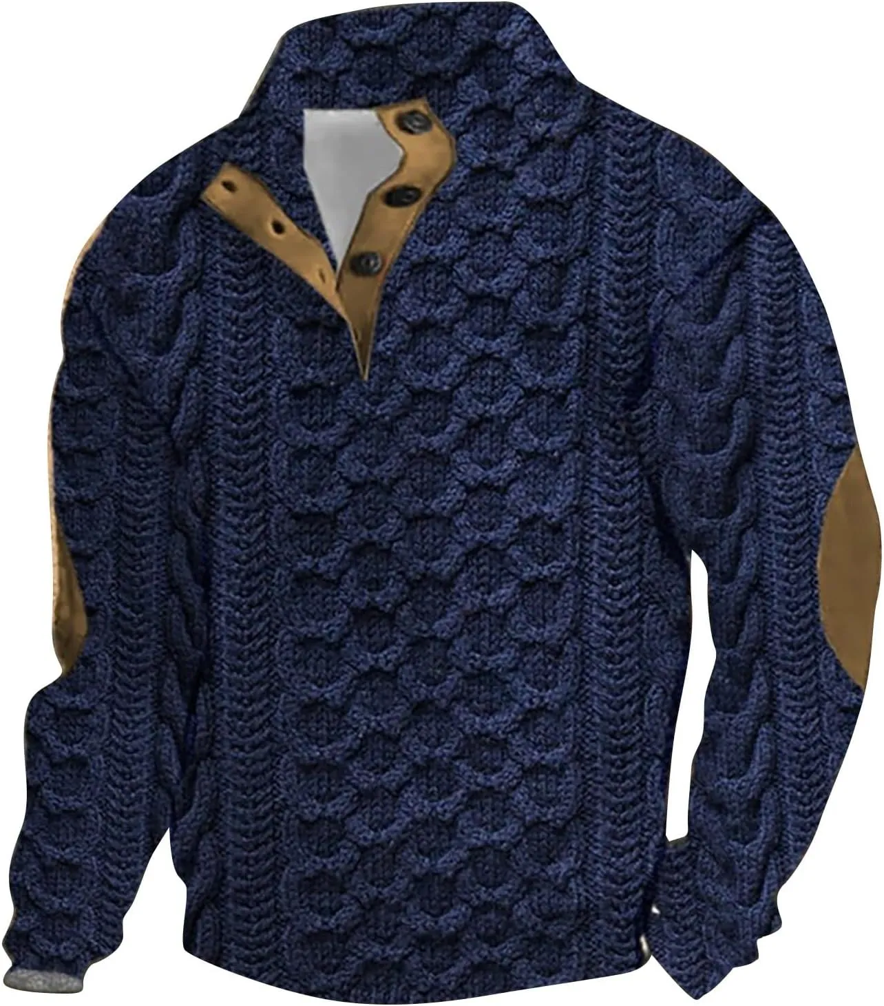 Men's Aztec Western Sweatshirt Sweatshirt Warm Cuff Patch Long Sleeve Sweatshirt Top Long Sleeved Pullover Men Mens