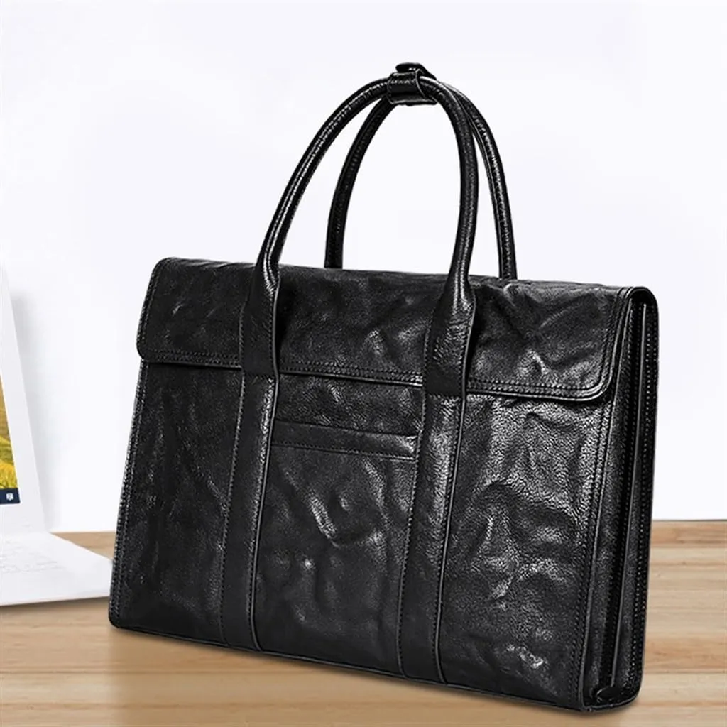Men's Bags Leather Men's Handbags Large Capacity Horizontal Computer Bag Layer Cowhide Business Briefcase