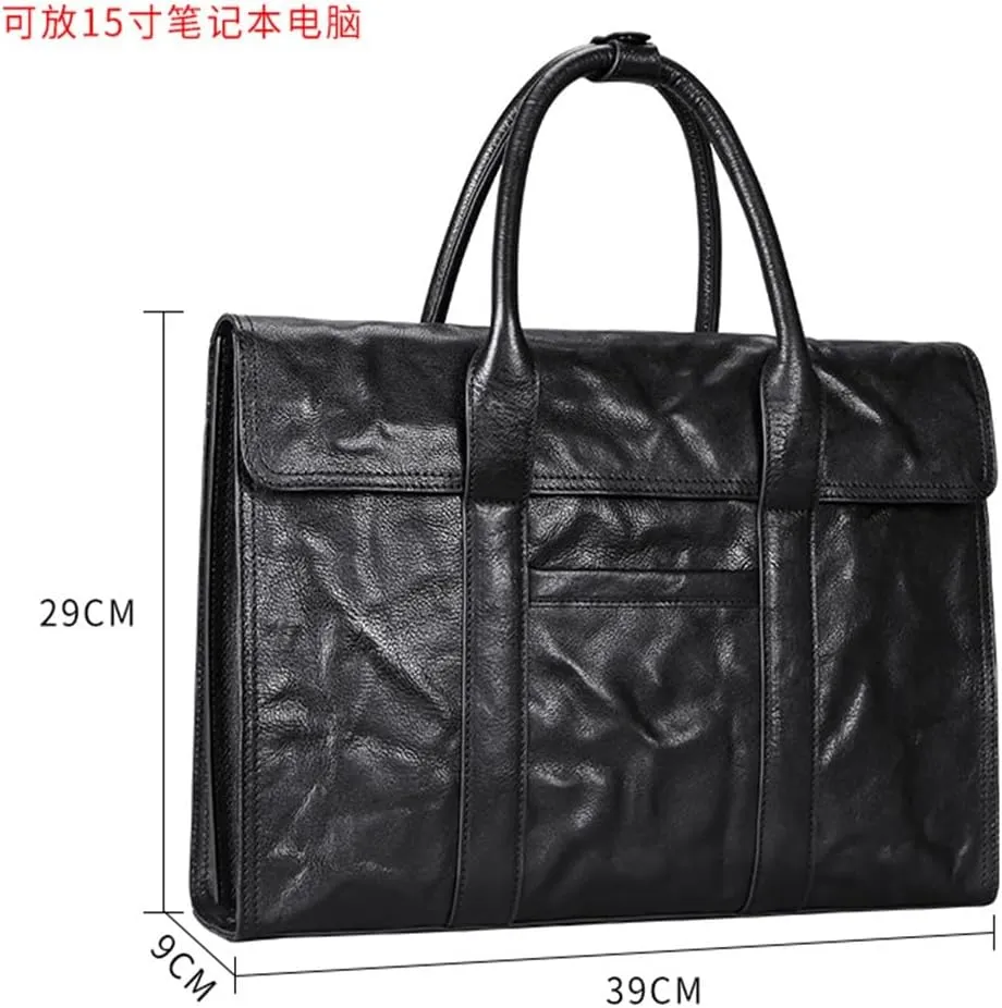 Men's Bags Leather Men's Handbags Large Capacity Horizontal Computer Bag Layer Cowhide Business Briefcase