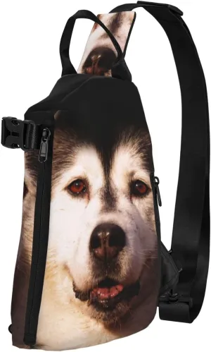 Men'S Casual Shoulder Bag,Alaskan Dog Fashionable Crossbody Bag, Chest Bag, Travel Bag