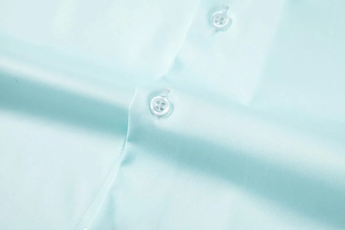 Men's Dress Shirts Formal Slim Fit Stretch Long Sleeve Button Down Shirt for Men Wrinkle Free Collar Business Shirts