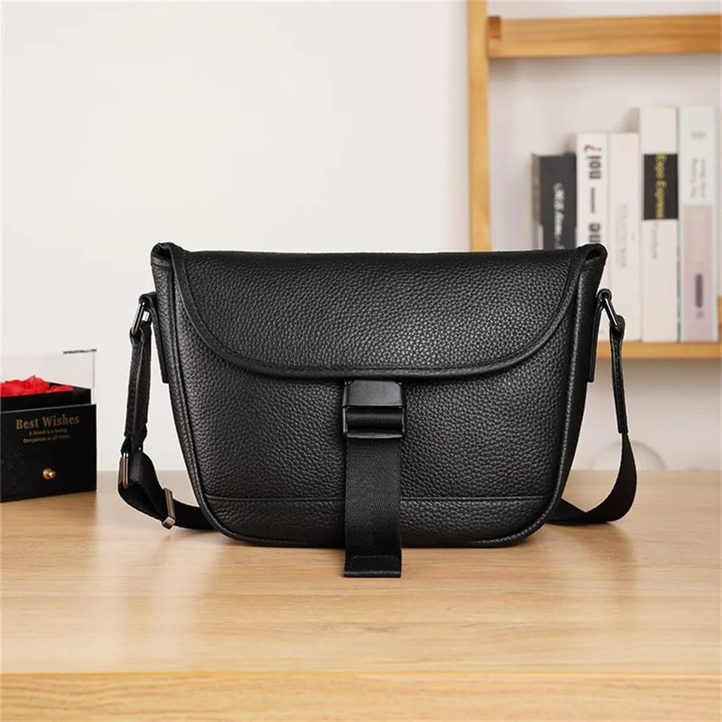 Men's Shoulder Bag Sports Bag Leather Crossbody Soft Leather Cowhide Backpack Casual Vertical Models