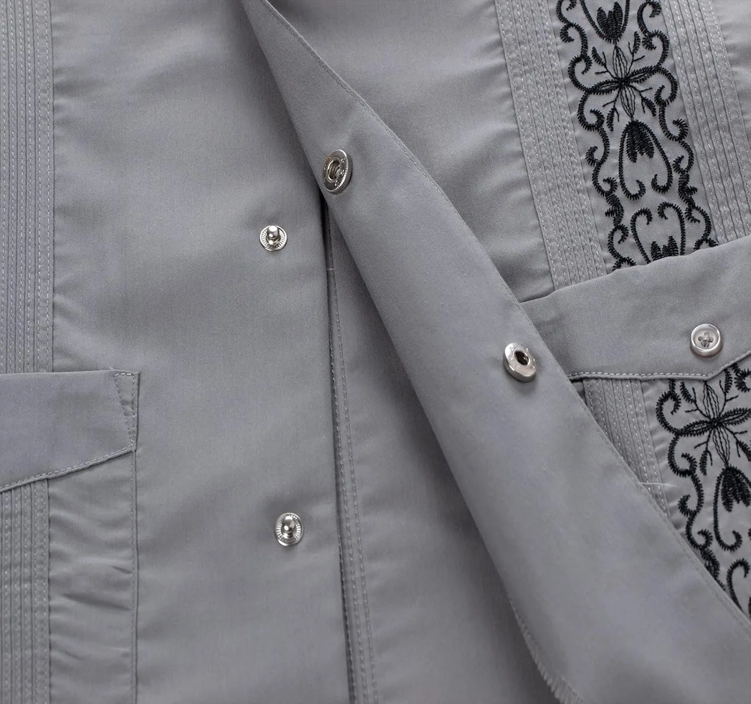 Mens Snap Shirts Casual Guayabera Shirts Short Sleeve