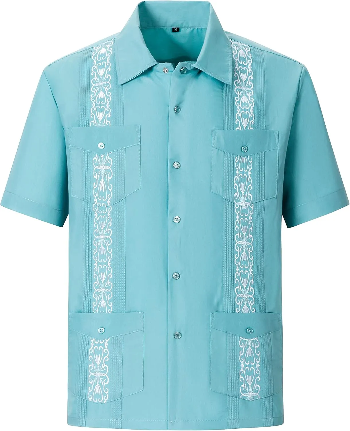Mens Snap Shirts Casual Guayabera Shirts Short Sleeve
